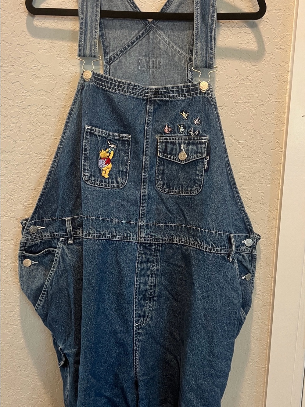 RARE! Vintage Disney Winnie The Pooh “Bird Watching” Overall Shorts 26-28W